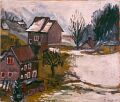 Haus bei Ebnat Kappel im Winter — 1976, Acryl auf Sperrholz, 40×50 cm