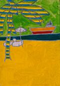 Strand bei Negril (Jamaika) — 1985, Farbstift auf Papier, 20×30 cm