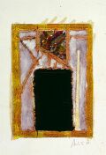 Tor zur Nacht — 1986, Linoldruck koloriert, 20×30 cm