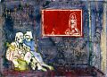 Im Reich der Sinne — 1986, Linolschnitt koloriert, 20×30 cm