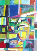 Ruhiges Dösen — 1986, Mischtechnik auf Bütten, 40×60 cm