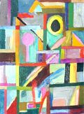 Leermond am Tag — 1986, Mischtechnik auf Bütten, 40×60 cm