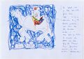Das Kamel Ueli — 1988, Bunte Linie auf Papier, aus dem Reisebuch Ägypten, 20×30 cm