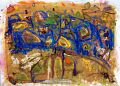 Geruch des Regens — 1989, Mischtechnik auf indischem Büttenpapier, 40×60 cm