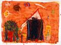 Es fehlt noch einiges — 1989, Mischtechnik auf Bütten, 40×60 cm