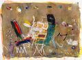 Im schwerelosen Garten — 1989, Mischtechnik auf Bütten, 40×60 cm