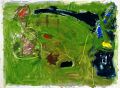 Schattige Wiese — 1989, Mischtechnik auf Bütten, 40×60 cm