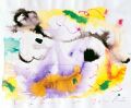 You — 1990, Bunte Linie und Aquarell auf Papier, 20×30 cm
