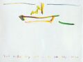 Just another ship out in the sea — 1990, Bunte Linie auf Papier, aus dem Antigua-Reisebuch, 20×30 cm