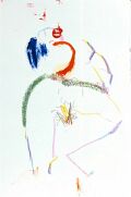 Akt von hinten — 1990, Mischtechnik auf Bütten, 40×60 cm