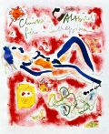 Aktbild Christa — 1990, Bunte Linie auf Papier, aus dem Antigua-Reisebuch, 20×30 cm