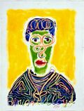 Portrait Bernard Lloyd — 1990, Mischtechnik auf indischem Bütten, 40×60 cm