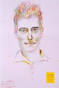 Skizze zum Portrait von Louis Castellazzi — 1990, Mischtechnik auf Papier, 30×40 cm
