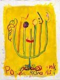 Portrait von Roger Schawinski — 1990, Bunte Linie und Mischtechnik auf indischem Büttenpapier, 40×60 cm
