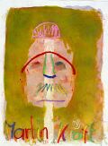 Portrait von Martin Kraft — 1990, Bunte Linie und Mischtechnik auf indischem Büttenpapier, 40×60 cm
