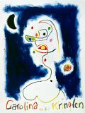 Portrait von Carolina Kringlen — 1990, Bunte Linie und Mischtechnik auf indischem Büttenpapier, 40×60 cm