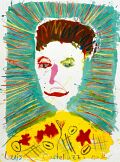 Portrait von Louis Castellazzi — 1990, Bunte Linie und Mischtechnik auf indischem Büttenpapier, 40×60 cm