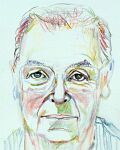 Details der Skizze zum Portrait Walter Roderer — 1990, Mischtechnik auf Papier, 30×40 cm
