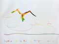 Fregattvogel über dem Meer in Antigua — 1990, aus dem Skizzenbuch Antigua, 20×30 cm