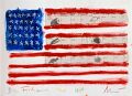 Die Fischkurse der USA — 1991, aus dem Kalifornien-Reisebuch, Mischtechnik auf Papier, 40×30 cm