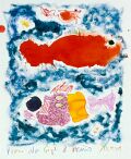 Picasso, van Gogh und Heino (die Goldfische) — 1991, Mischtechnik auf Papier, 20×30 cm