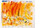 Under the Yellow Waterfall, Canaima — 1991, aus dem querformatigen Venezuela-Reisebuch, Mischtechnik auf Papier, 40×30 cm