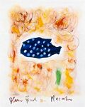 Der blaue Fisch von Macuto — 1991, aus dem hochformatigen Venezuela-Reisebuch, Mischtechnik auf Papier, 20×30 cm