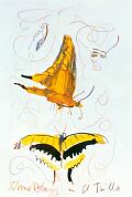 Schmetterlinge in El Trilla — 1991, aus dem Venezuela-Reisebuch, Mischtechnik auf Papier, 20×30 cm