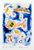 49-Cent-Fisch im Ostermeer — 1991, Mischtechnik auf Papier, 20×30 cm