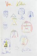 Vorbereitungsskizzen zum Portrait von Vreni Kälin — 1991, Mischtechnik auf Papier, 20×30 cm