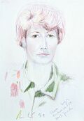 Skizze zum Portrait von Klara Bürgin — 1991, Bunte Linie auf Papier, 30×40 cm