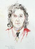 Skizze zum Portrait von Andy Jllien — 1991, Bunte Linie auf Papier, 30×40 cm