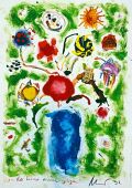 Von der Wiese meines Herzens — 1992, Mischtechnik auf Bütten, 40×60 cm