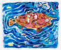 Insel-Walfisch — 1992, aus dem Malediven-Reisebuch, Mischtechnik auf Papier, 30×40 cm