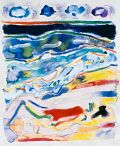 Wellen am Ufer — 1992, aus dem kleinen Bali-Reisebuch, Mischtechnik auf Papier, 30×40 cm