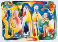 Family — 1992, aus dem Bali-Reisebuch, Mischtechnik auf Papier, 30×40 cm