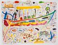 Dohni — 1992, aus dem Malediven-Reisebuch, Mischtechnik auf Papier, 30×40 cm