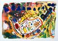 Zugfahrt nach Colombo — 1992, aus dem Sri-Lanka-Reisebuch, Mischtechnik auf Papier, 30×40 cm