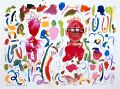 Verbrannte Bintang-Touristen, Bali — 1992, aus dem Bali-Reisebuch, Mischtechnik auf Papier, 30×40 cm