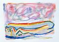 Swastika am Gartentor — aus dem Sri-Lanka-Tagebuch, 1992, Mischtechnik auf Papier, 30×40 cm