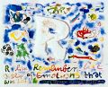 R like remember... — aus dem Malediven-Reisebuch, 1992, Mischtechnik und Styroporbuchstabe auf Papier