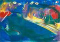 Im Seebecken vor Zürich — 1996, Bunte Linie und Aquarell auf Büttenpapier, 40×60 cm