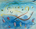 Zwei in einem Boot — 1996, Bunte Linie und Aquarell auf Büttenpapier, 40×60 cm