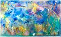 Zirkus auf dem Bauschänzli — 1996, Bunte Linie und Aquarell auf Büttenpapier, 40×60 cm