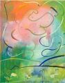 Nach dem Gewitter — 1996, Bunte Linie und Aquarell auf Büttenpapier, 40×60 cm