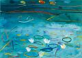 Seerosenteich — 1996, Bunte Linie und Aquarell auf Büttenpapier, 40×60 cm