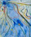 Flussgöttin — 1996, Bunte Linie und Aquarell auf Büttenpapier, 40×60 cm