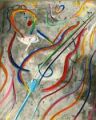 B. B. King — 1996, Bunte Linie und Aquarell auf Büttenpapier, 40×60 cm