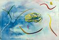 Witziger Windstoss — 1996, Bunte Linie und Aquarell auf Büttenpapier, 40×60 cm