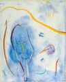 Der Hirte träumt von der fliegenden Kuh — 1996, Bunte Linie und Aquarell auf Büttenpapier, 40×60 cm